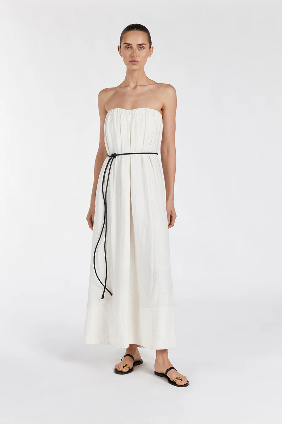SHANIYA CREAM MARLE MIDI DRESS - Gamepaces