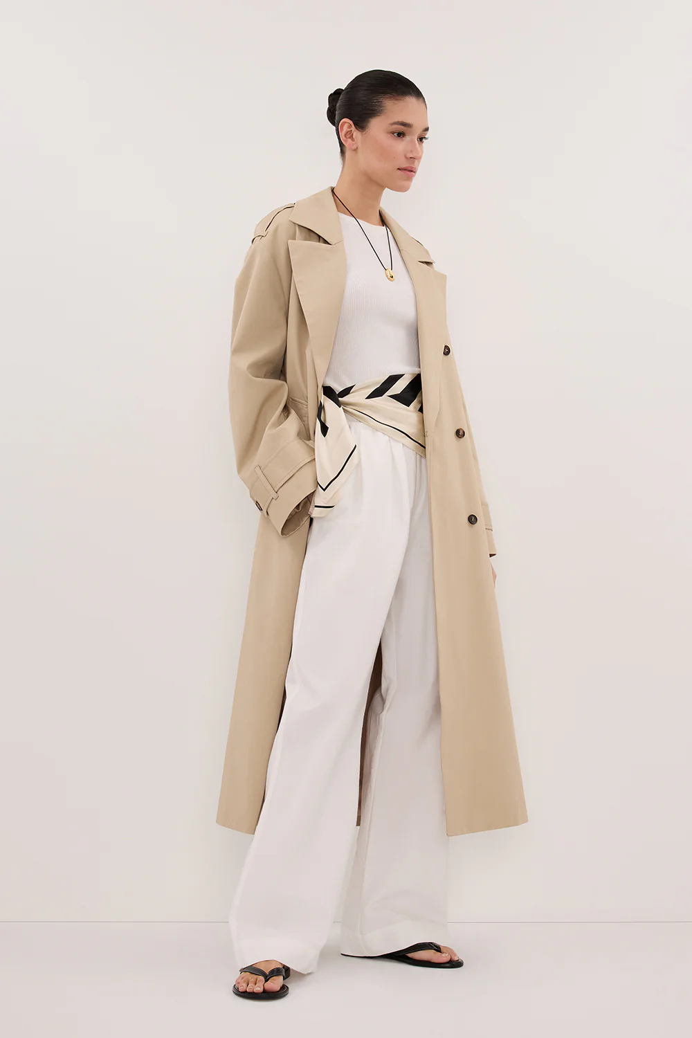 GABRIEL NATURAL BELTED TRENCH COAT - Gamepaces