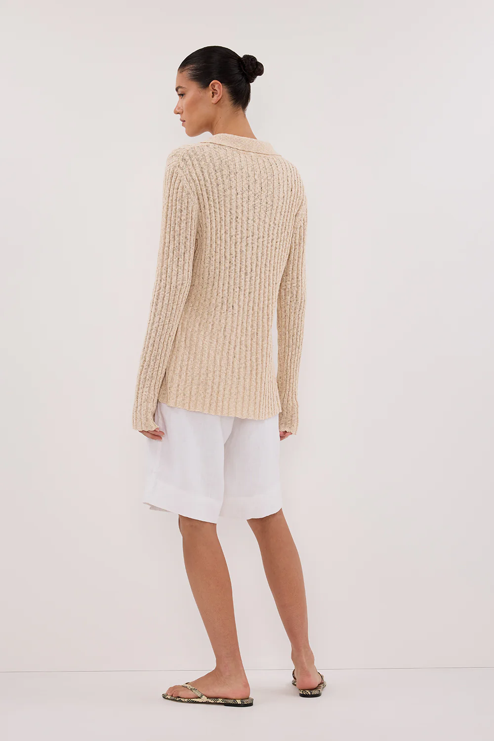 LEN NATURAL LONG SLEEVE KNIT TOP - Gamepaces