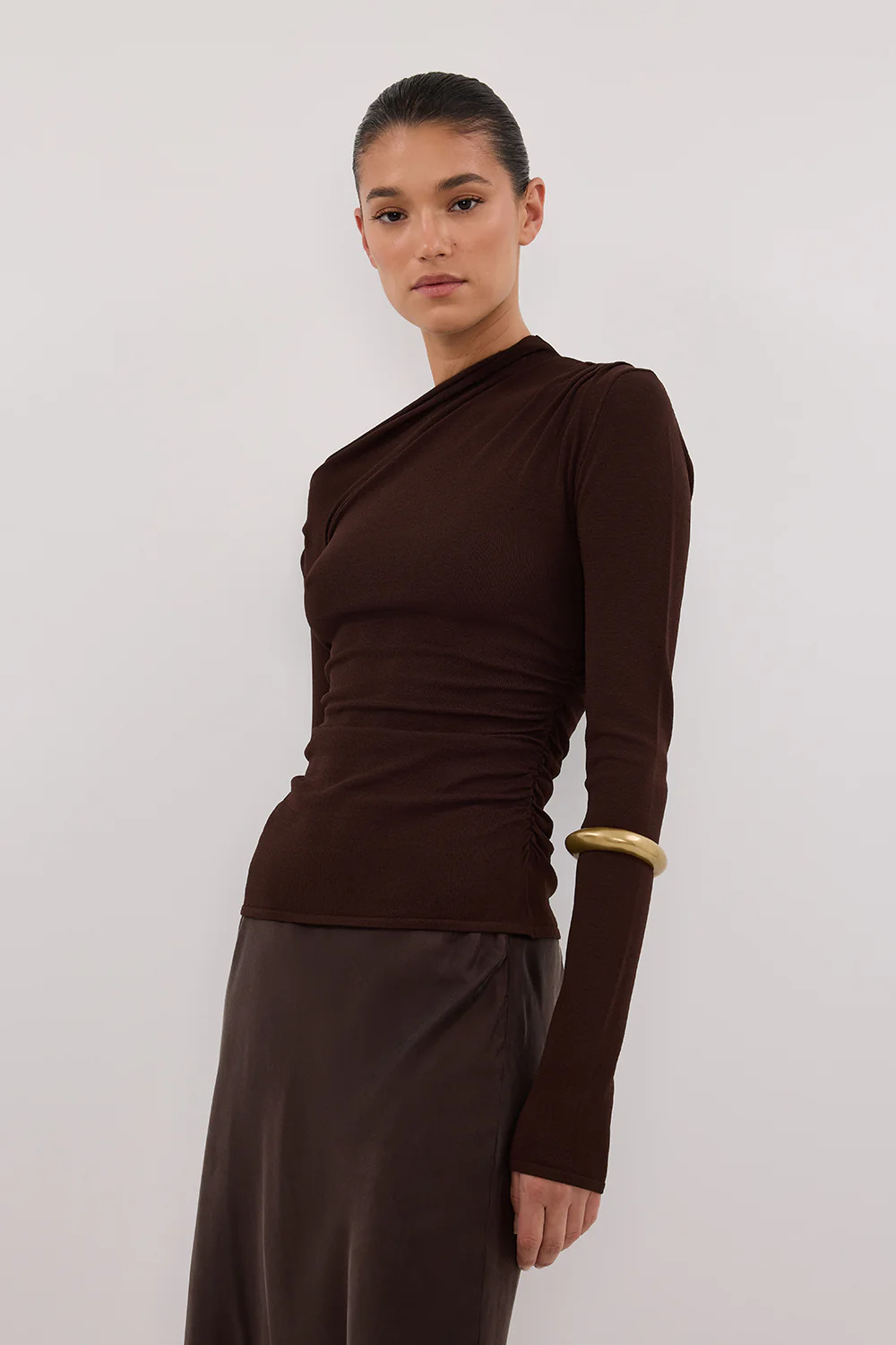 ARIEL CHOC LONG SLEEVE KNIT TOP - Gamepaces