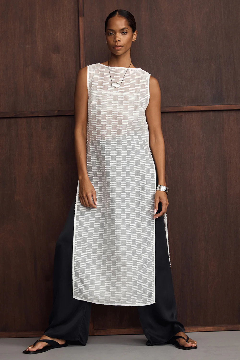 ELBA WHITE SHEER TUNIC TOP - Gamepaces