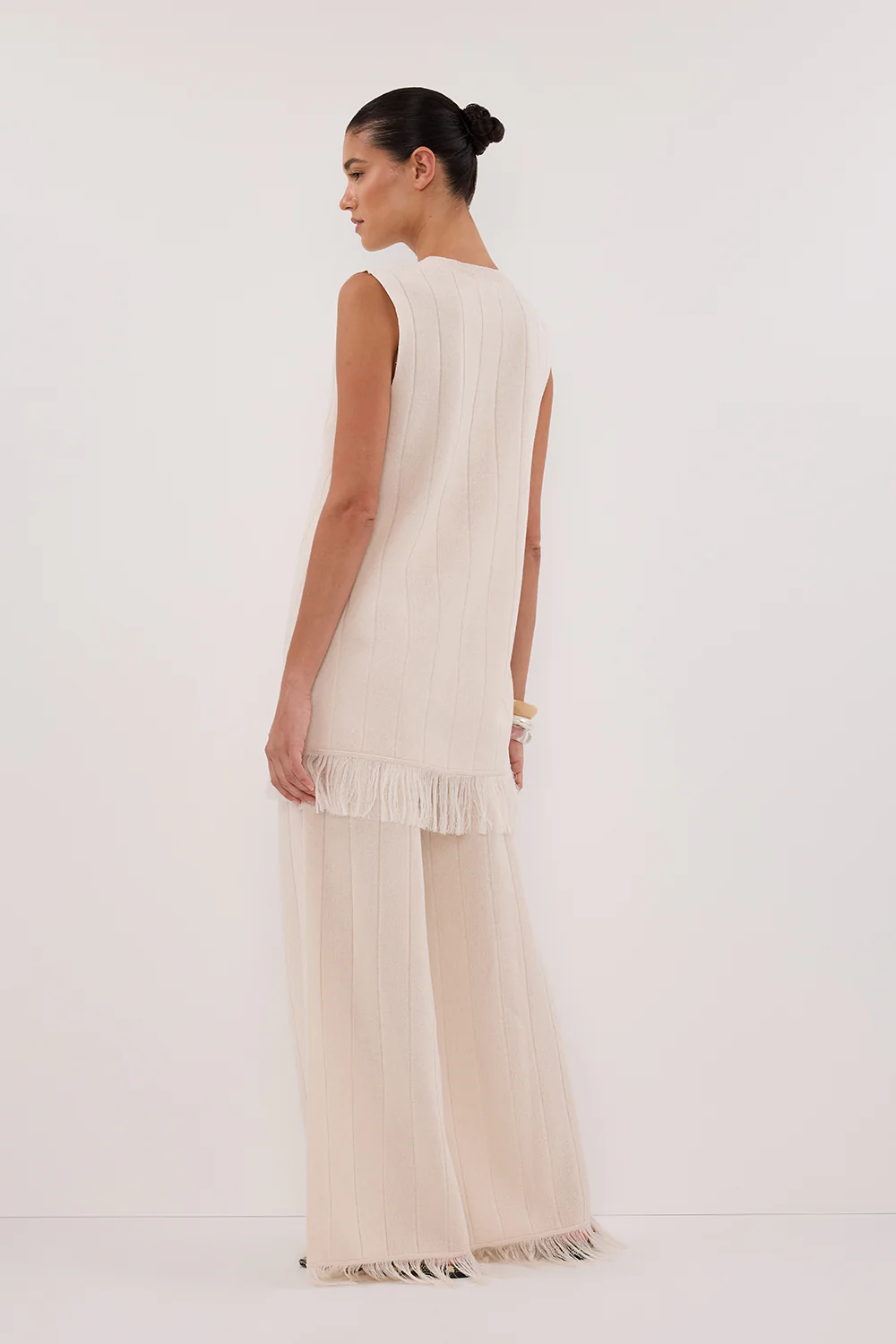 ARIA CREAM FRINGED TUNIC TOP - Gamepaces