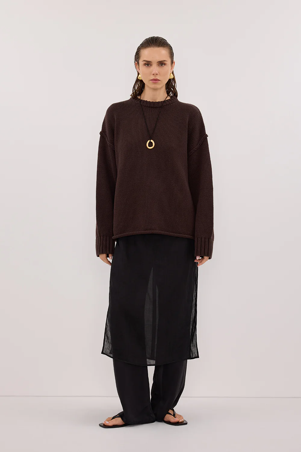 ROY CHOC OVERSIZED LONGLINE KNIT JUMPER - Gamepaces