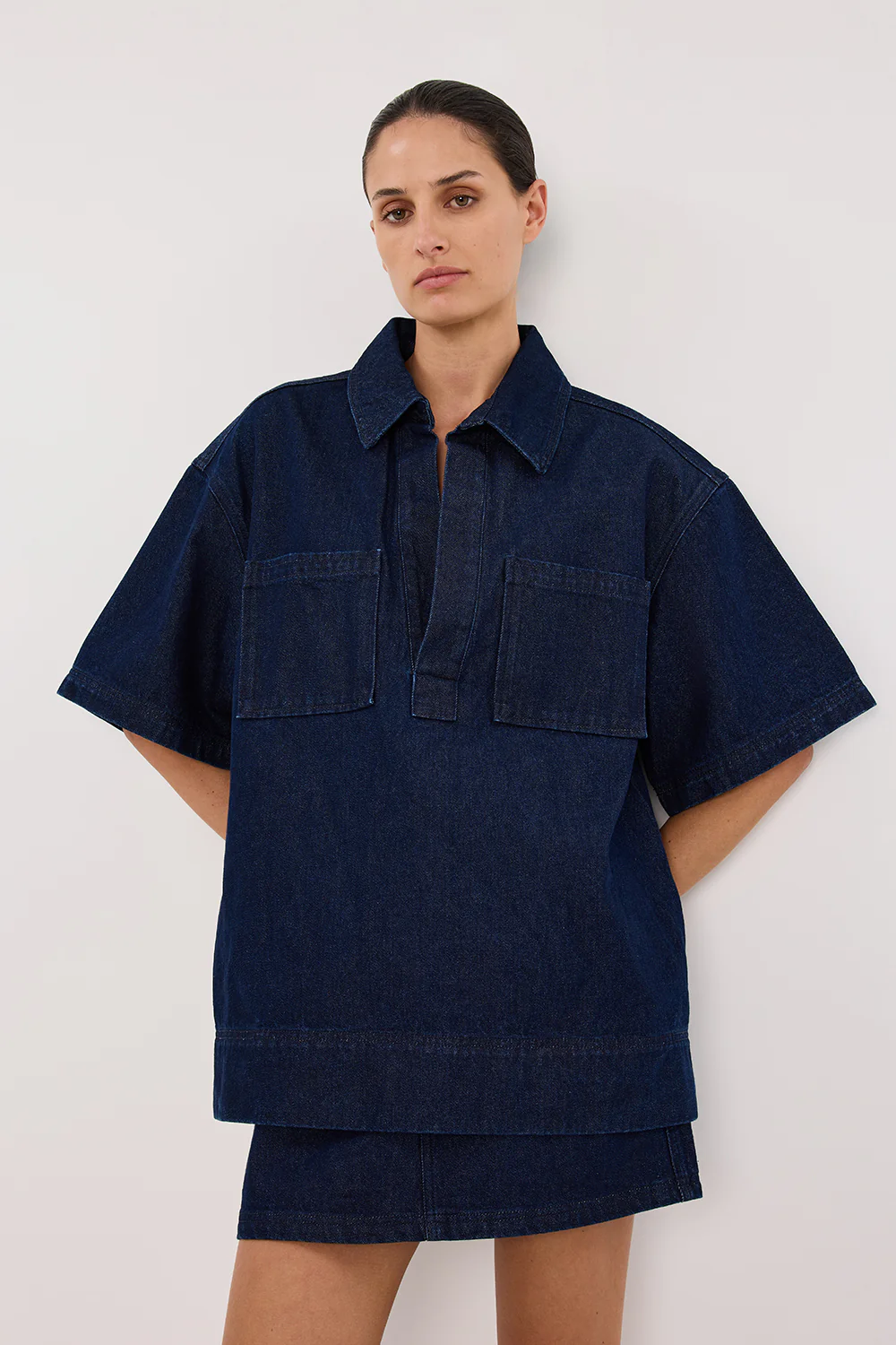 MASON INDIGO BOXY DENIM SHIRT - Gamepaces