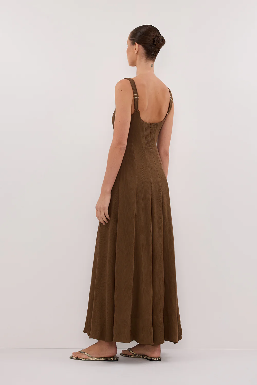 CANNE CHOCOLATE MIDI DRESS - Gamepaces