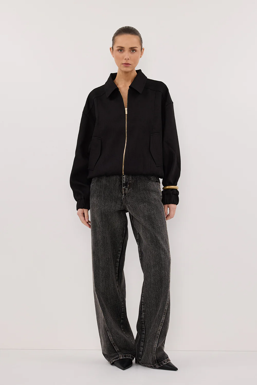 FRANKIE BLACK TWEED BOMBER JACKET - Gamepaces