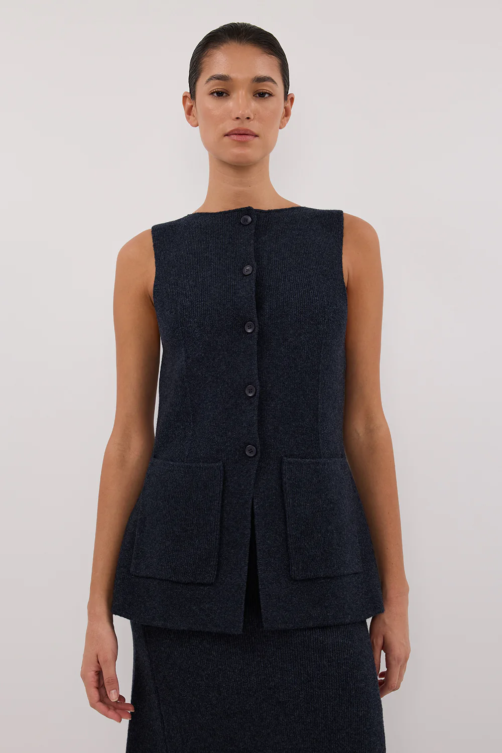 AVA INK LONGINE KNIT VEST - Gamepaces