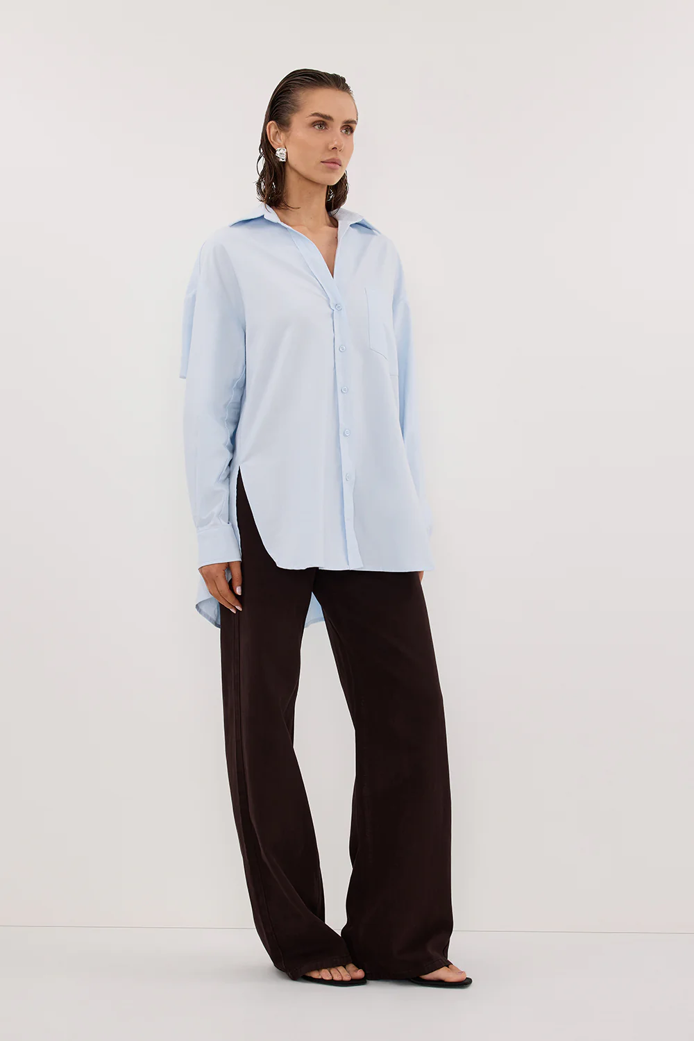 RHEA 2.0 ICE BLUE OVERSIZED COTTON SHIRT - Gamepaces