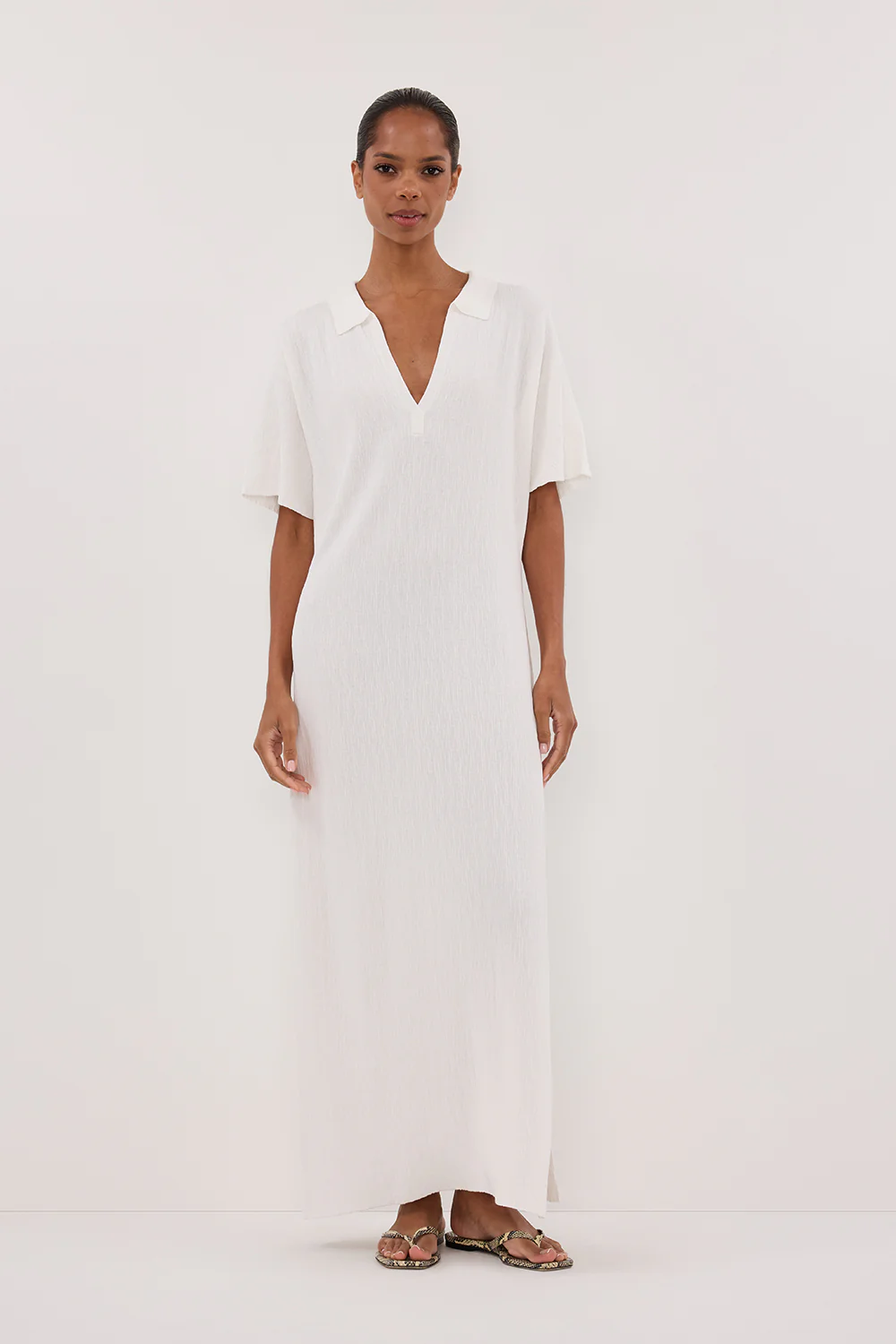 ALIAS WHITE POLO KNIT MIDI DRESS - Gamepaces