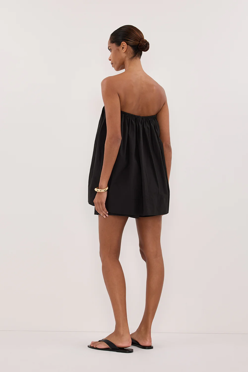 SOMMER BLACK STRAPLESS POPLIN TOP - Gamepaces