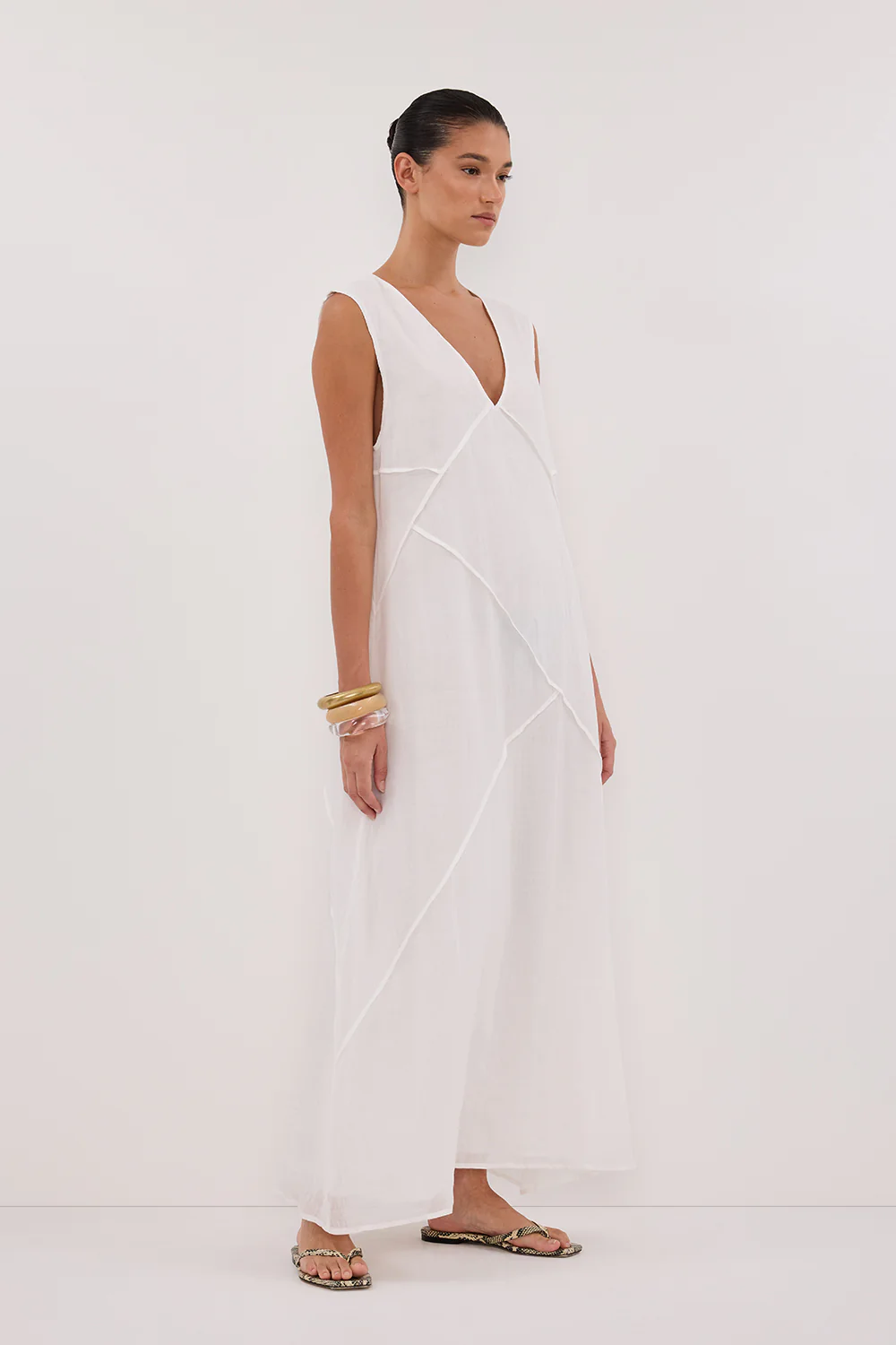 JONA WHITE RAMIE MIDI DRESS - Gamepaces