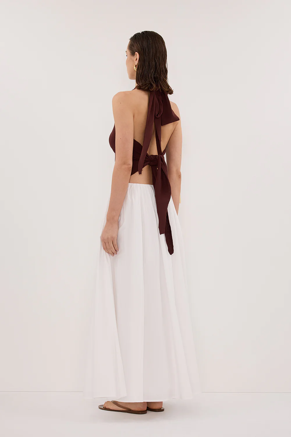 SOL CINNAMON SCARF HALTER KNIT TOP - Gamepaces