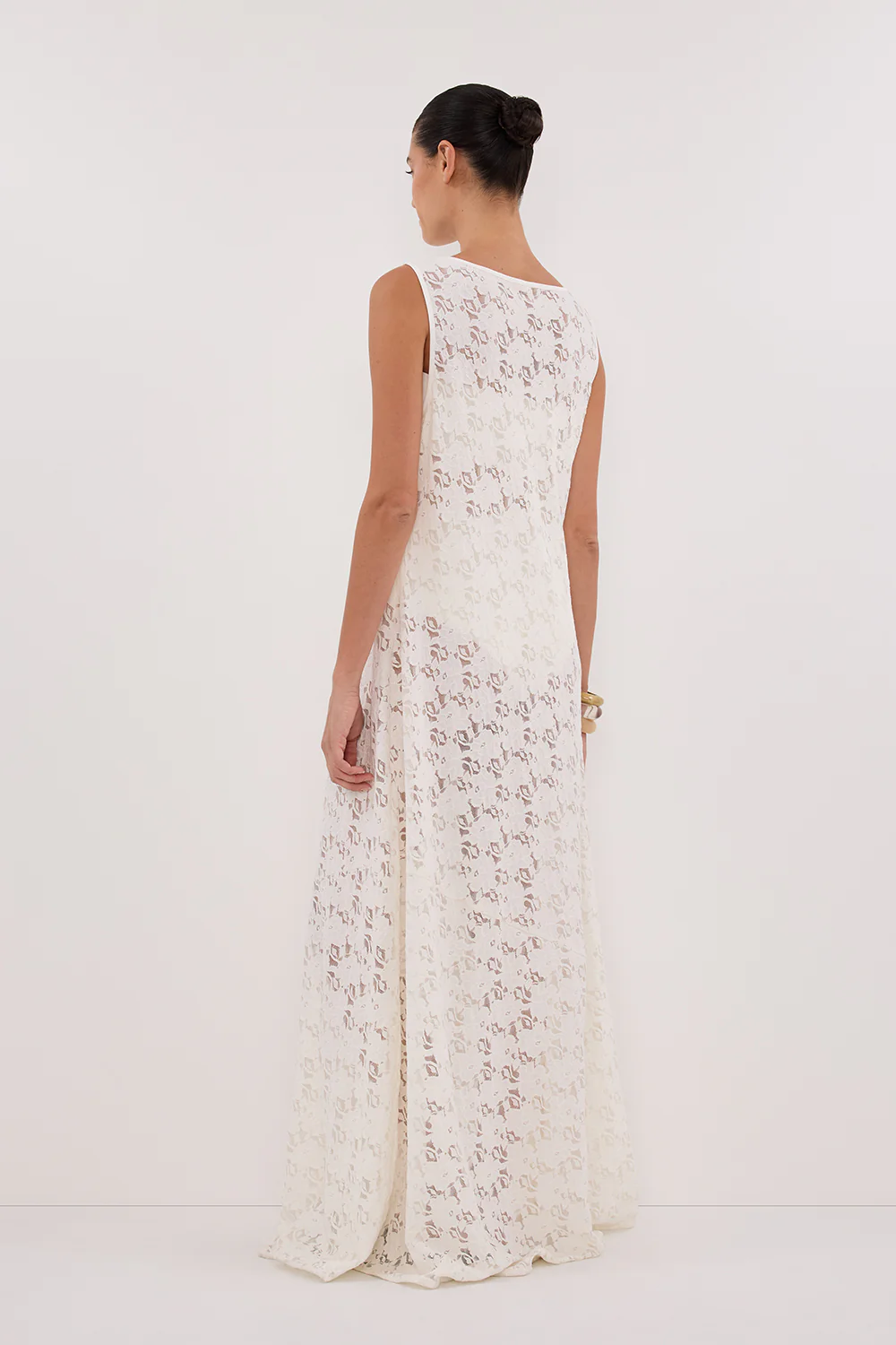 LOULA WHITE LACE MIDI DRESS - Gamepaces