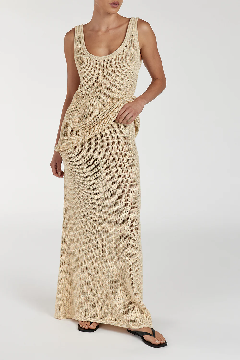 MARGOT WHEAT CROCHET MIDI SKIRT - Gamepaces