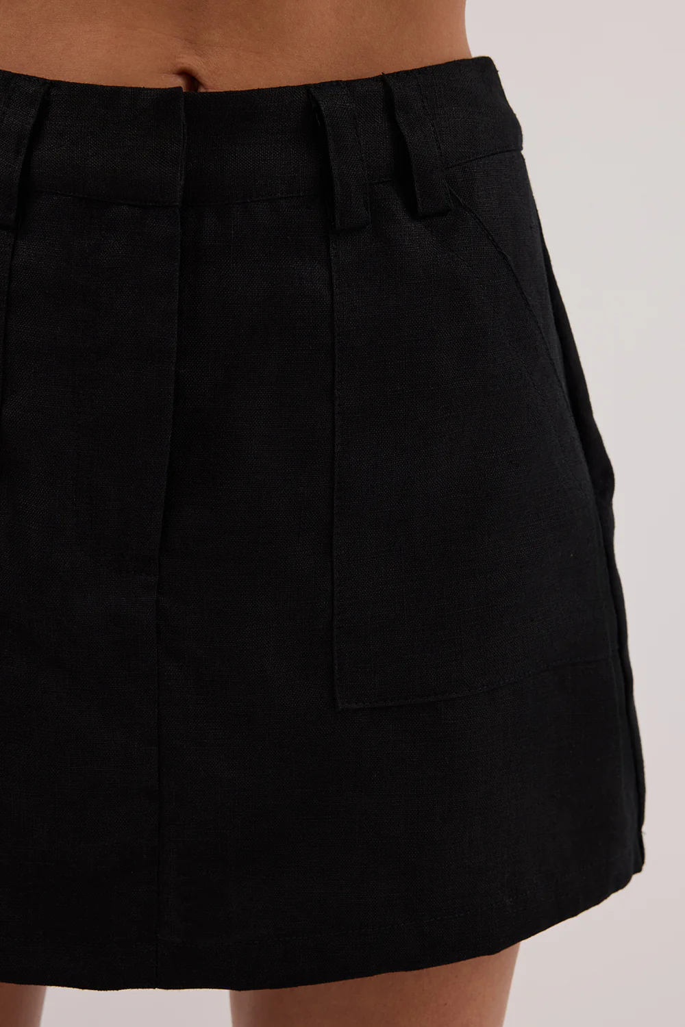 EVA BLACK LINEN SKORT - Gamepaces