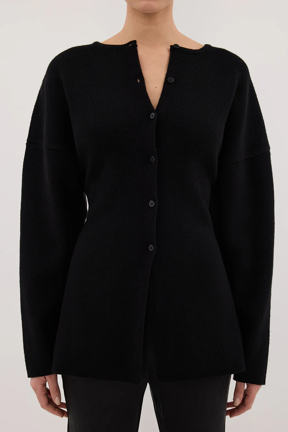 MARTHA BLACK CINCHED KNIT CARDIGAN - Gamepaces