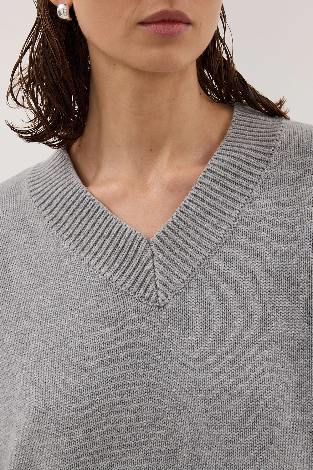 FLINT SILVER V NECK KNIT JUMPER - Gamepaces