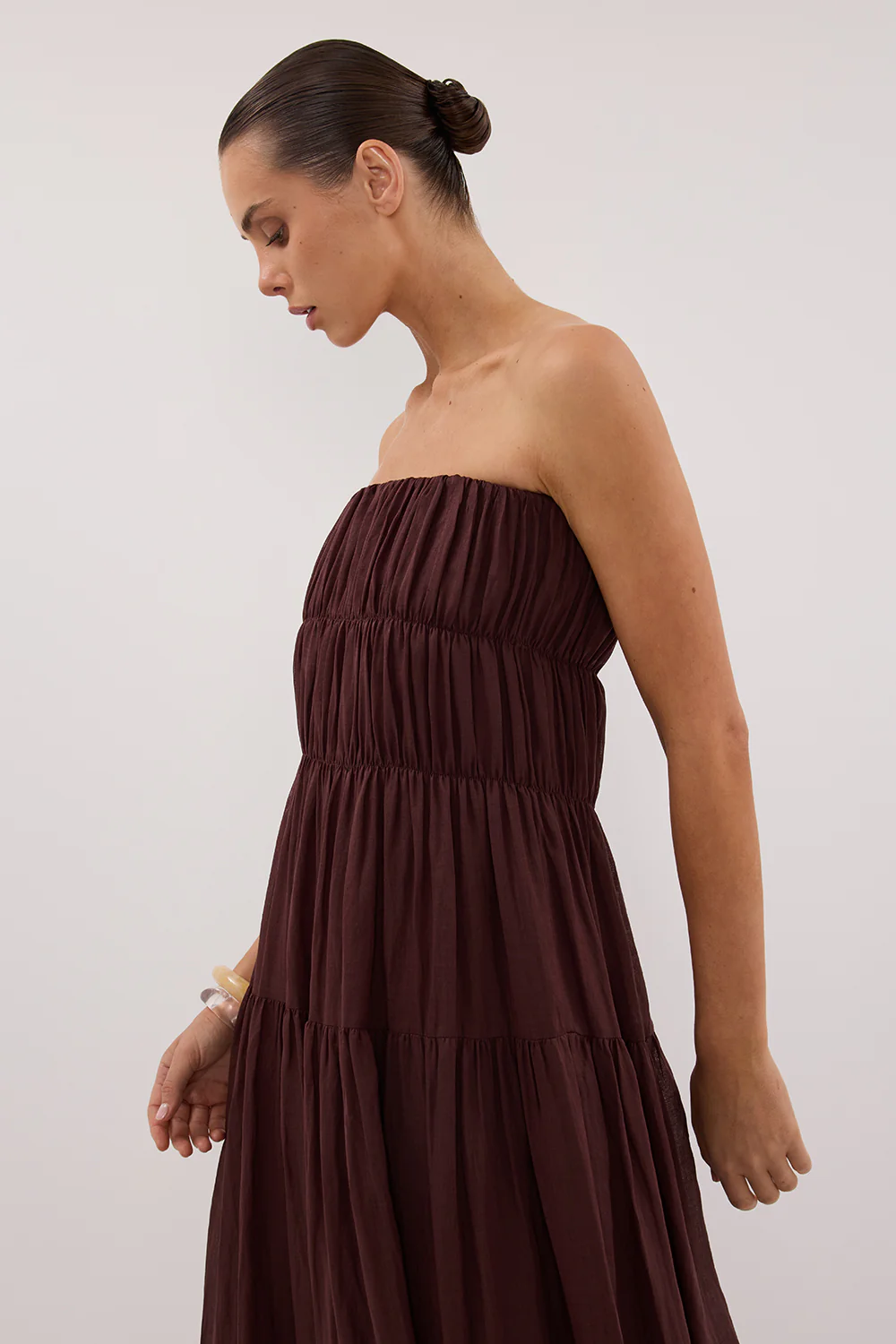 ARTIE WALNUT RAMIE MIDI DRESS - Gamepaces