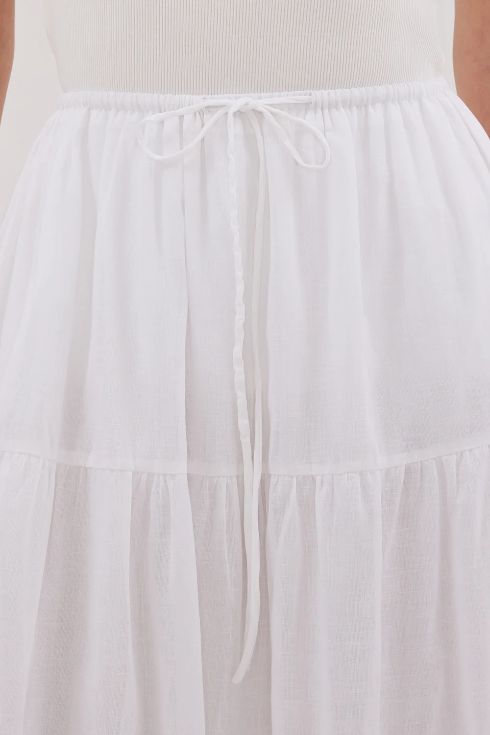 FLETCHER WHITE TIERED MAXI SKIRT - Gamepaces