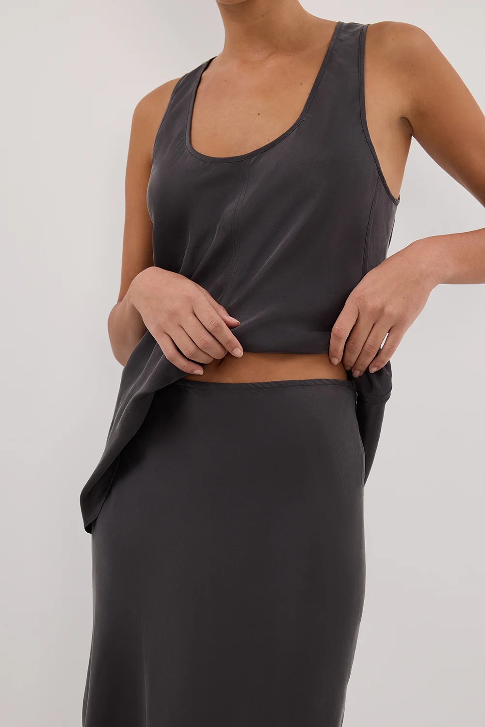 COLETTE PETROL SILK SKIRT - Gamepaces