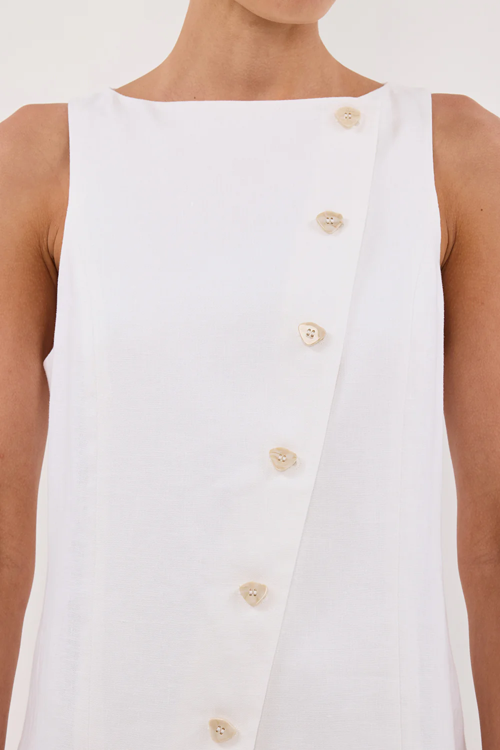 TOMMY WHITE LINEN MINI DRESS - Gamepaces