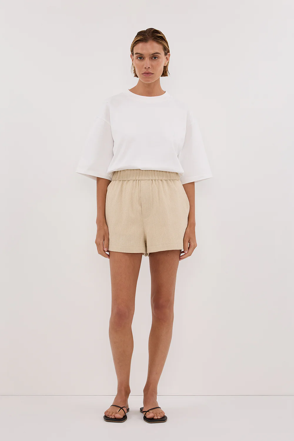 FRANKIE OAT TWEED ELASTIC SHORT - Gamepaces