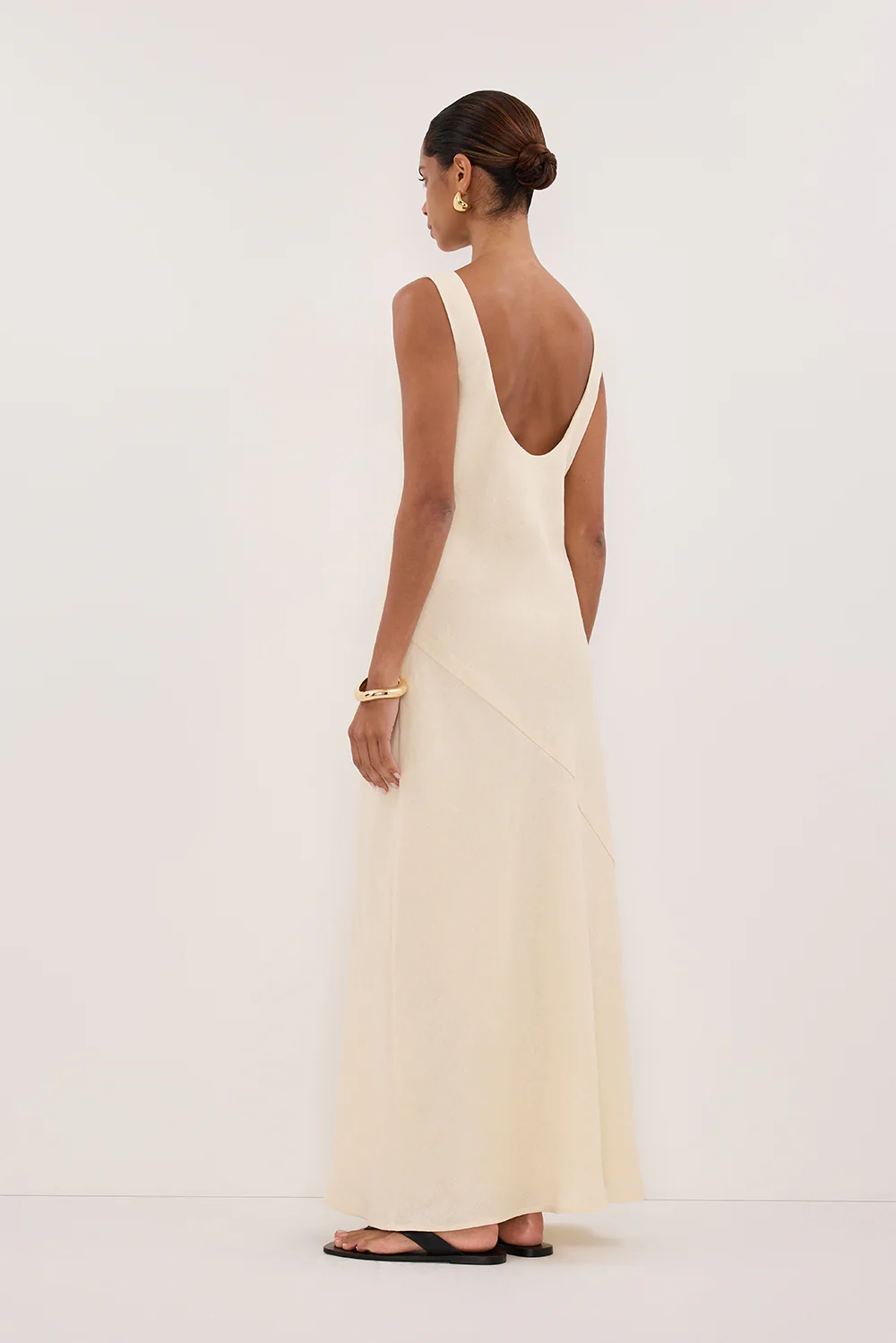 LACY STRAW SLEEVELESS LINEN MIDI DRESS - Gamepaces