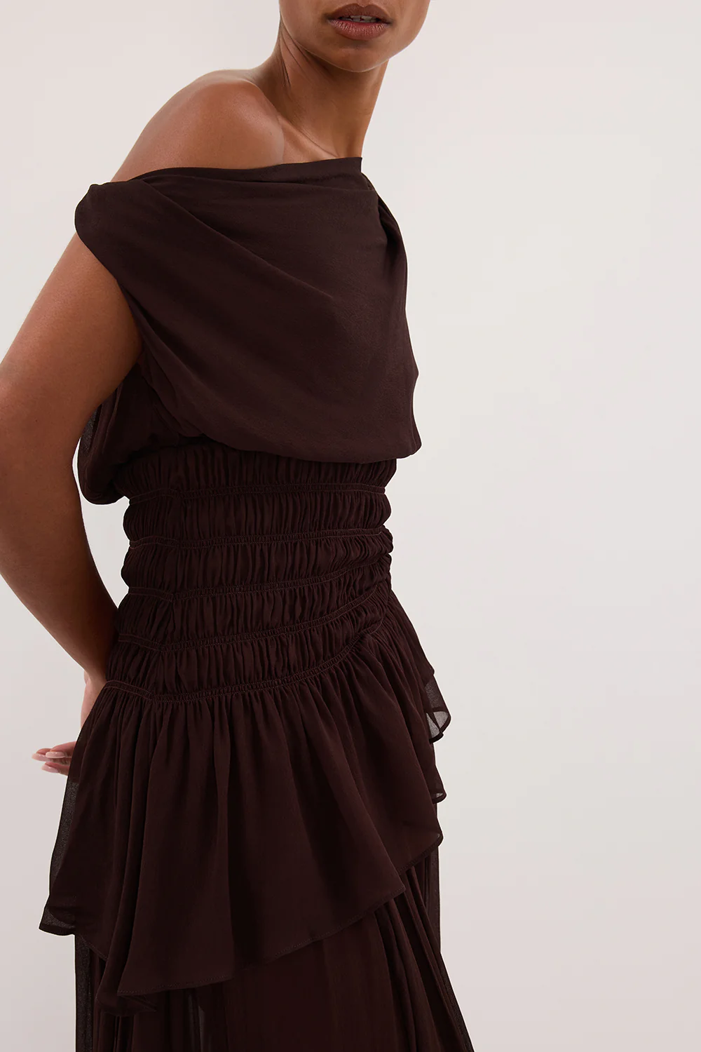 TIANA DARK CHOC ASYM TOP - Gamepaces