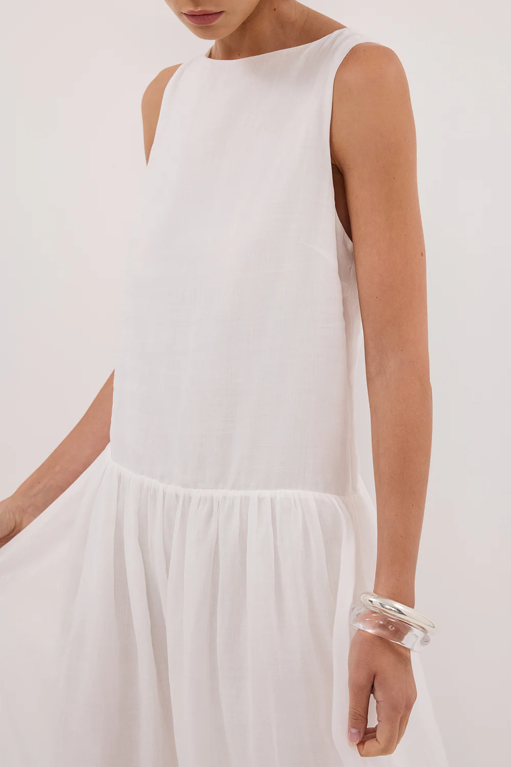 JACQUES WHITE RAMIE MIDI DRESS - Gamepaces