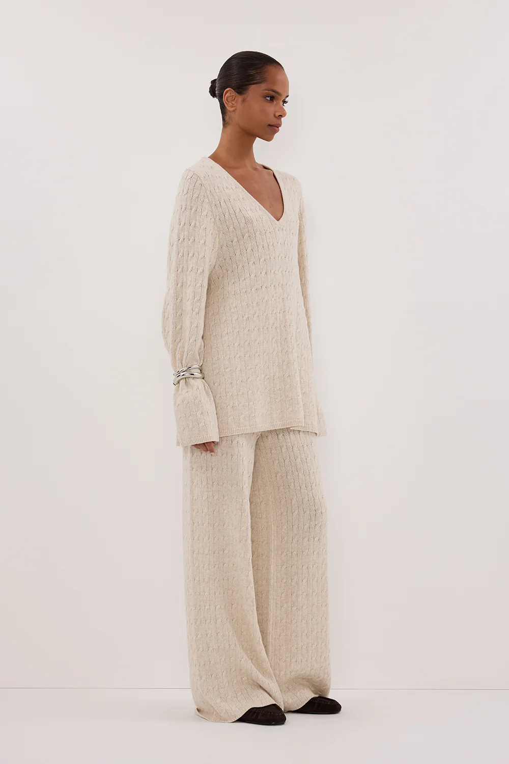 MAREN CHALK CABLE KNIT JUMPER - Gamepaces