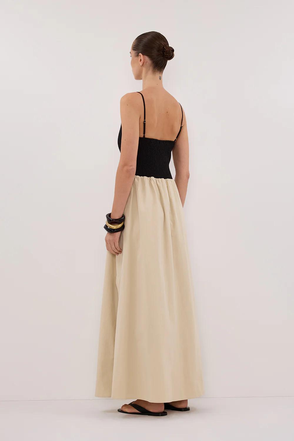 MILANO BLACK AND STONE MIDI DRESS - Gamepaces