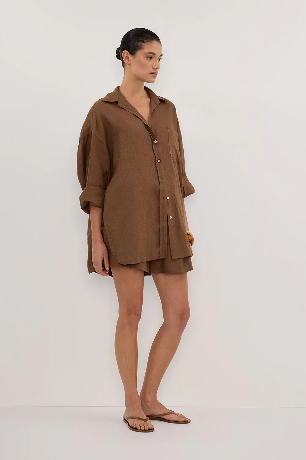 LUNE FONDANT OVERSIZED LINEN SHIRT - Gamepaces
