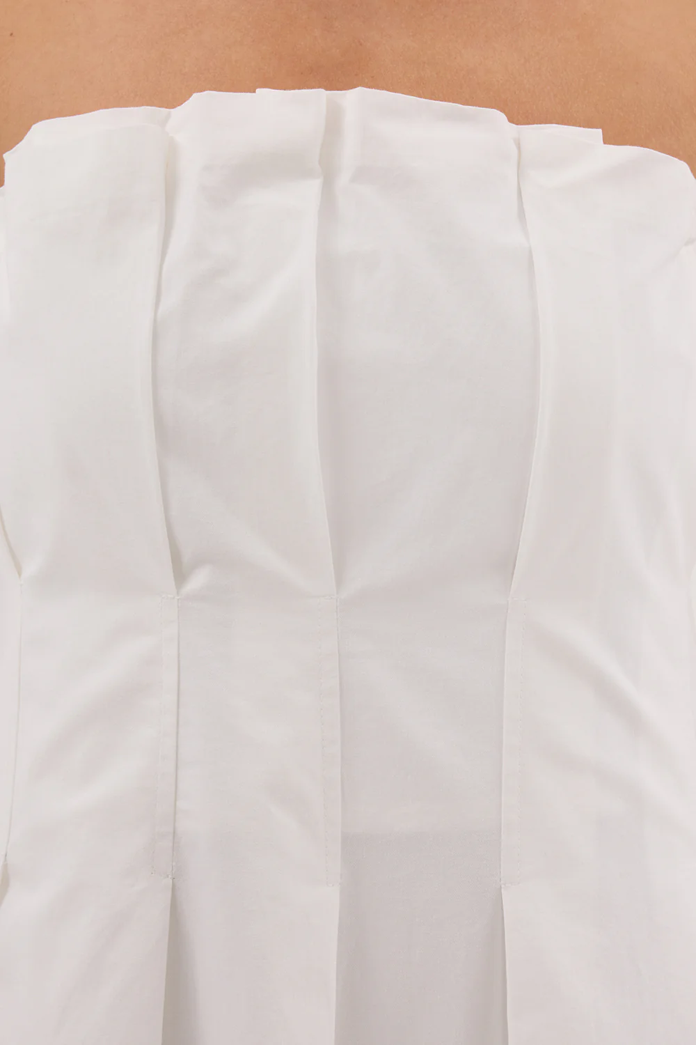 LILLY WHITE COTTON STRAPLESS MIDI DRESS - Gamepaces