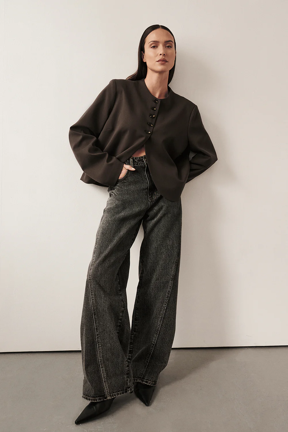 CARSON WASHED BLACK TALL WIDE LEG JEAN - Gamepaces