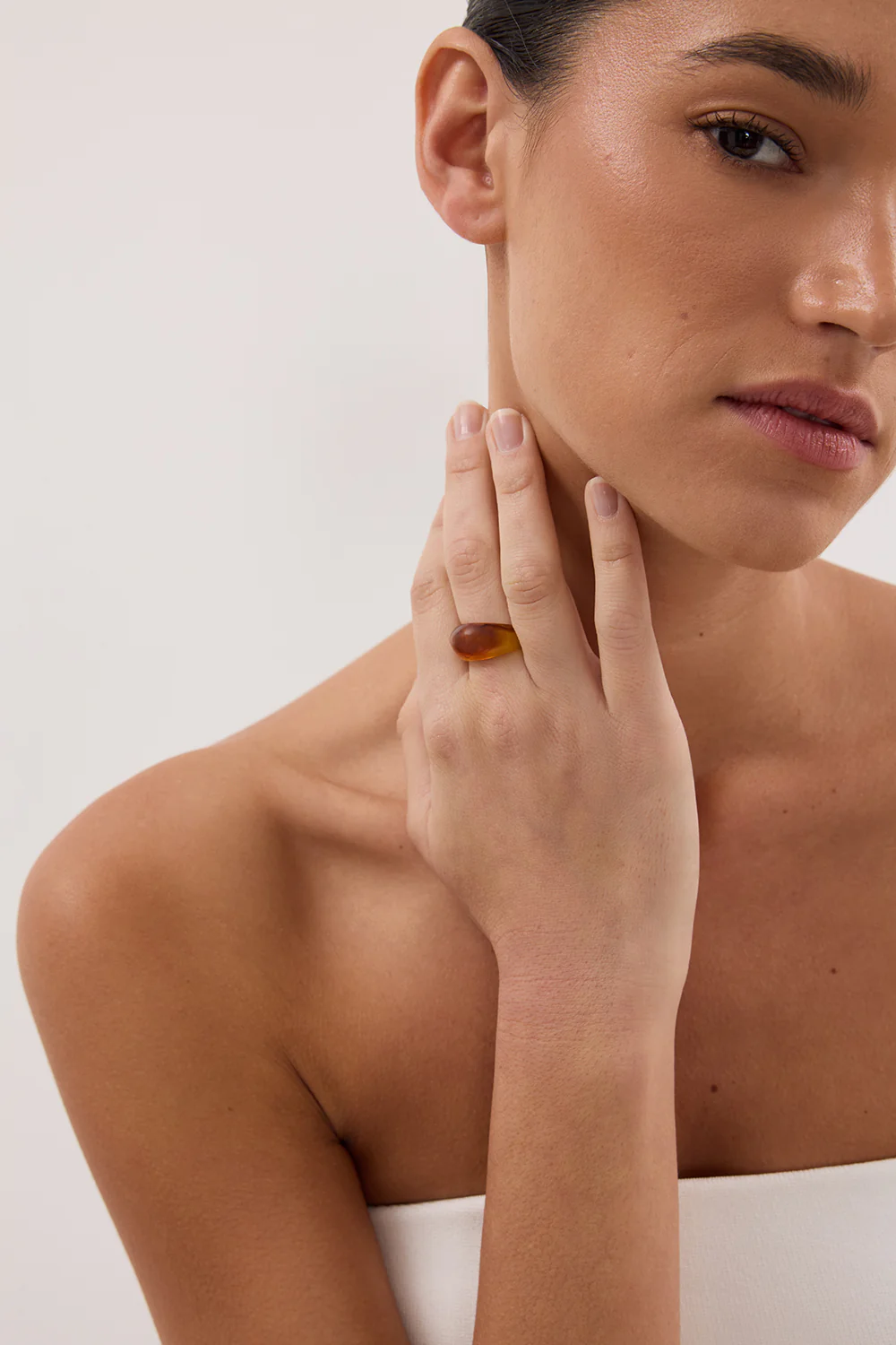 NOAH THE LABEL BROWN CHUNKY RESIN RING - Gamepaces