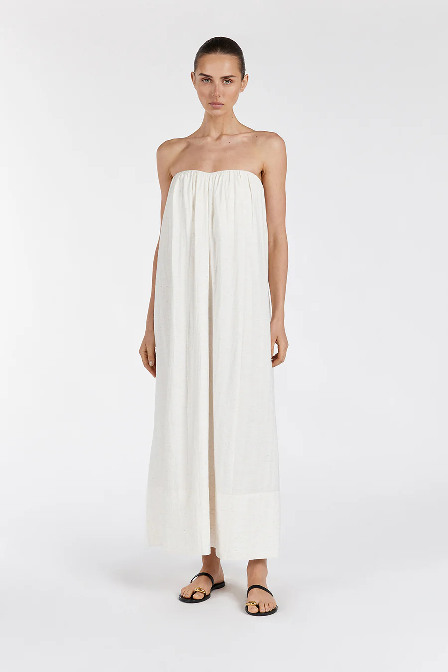 SHANIYA CREAM MARLE MIDI DRESS - Gamepaces