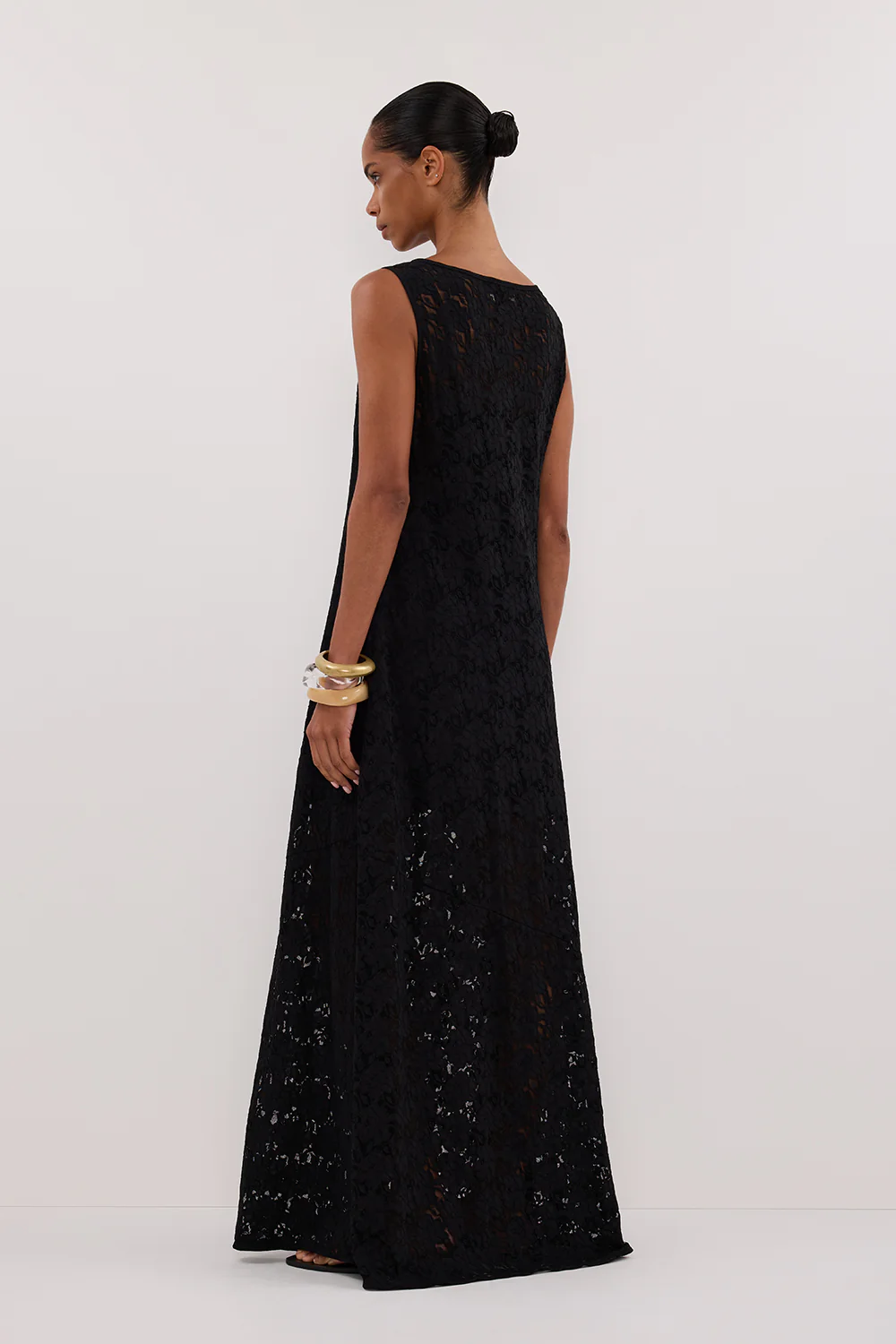 LOULA BLACK LACE MIDI DRESS - Gamepaces