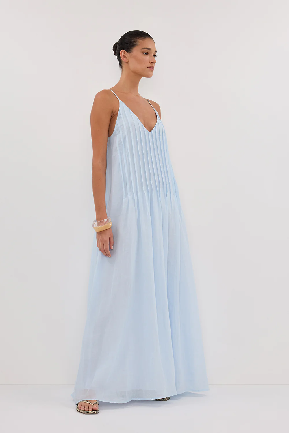 TAHLIA CORNFLOWER RAMIE MAXI DRESS - Gamepaces