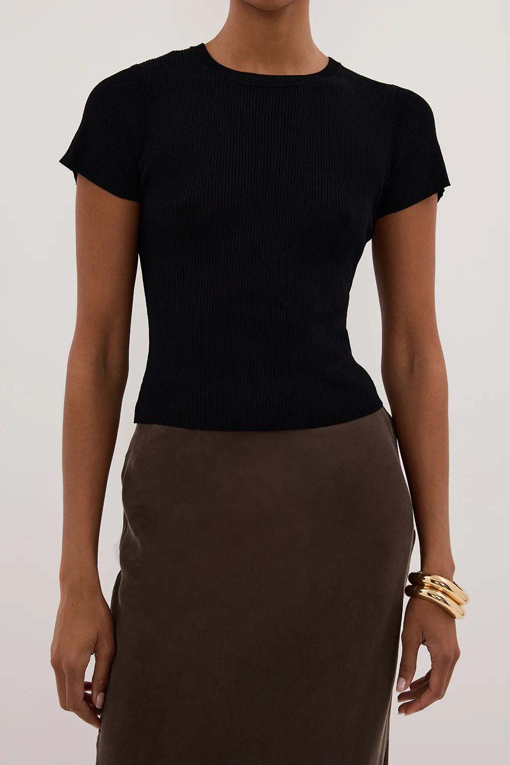 CONNIE BITTER CHOC CUPRO MAXI SKIRT - Gamepaces