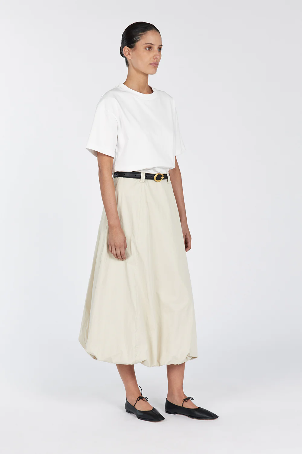 RICKIE STONE COTTON MIDI SKIRT - Gamepaces