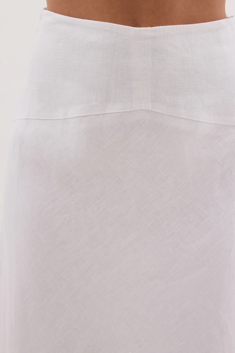 TYRA WHITE LINEN MIDI SKIRT - Gamepaces