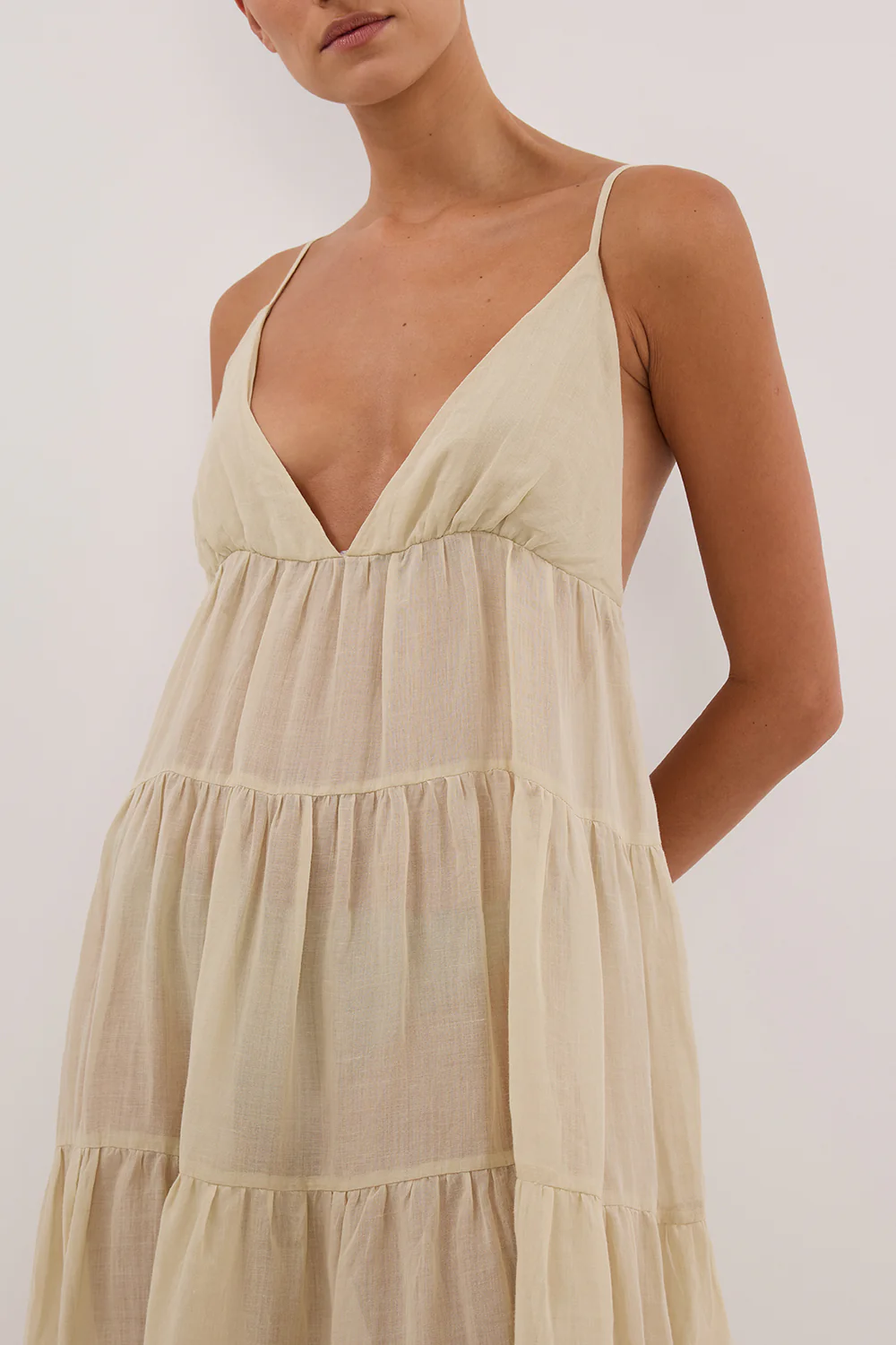 LIZA PLASTER RAMIE MIDI DRESS - Gamepaces