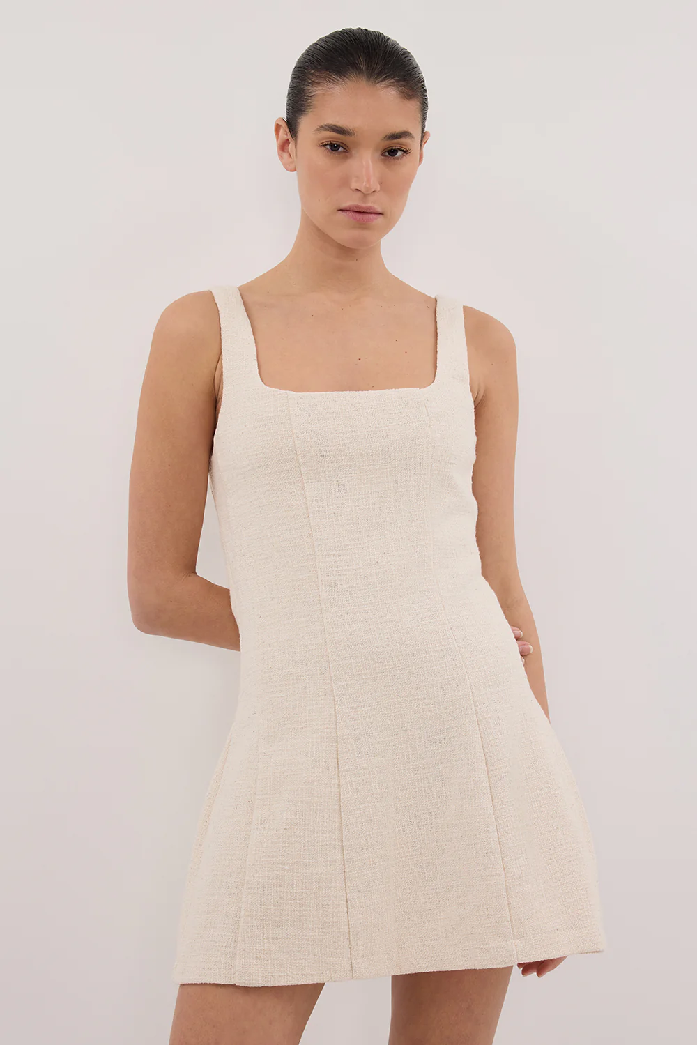 NIEVE NATURAL SLEEVLESS MINI DRESS - Gamepaces