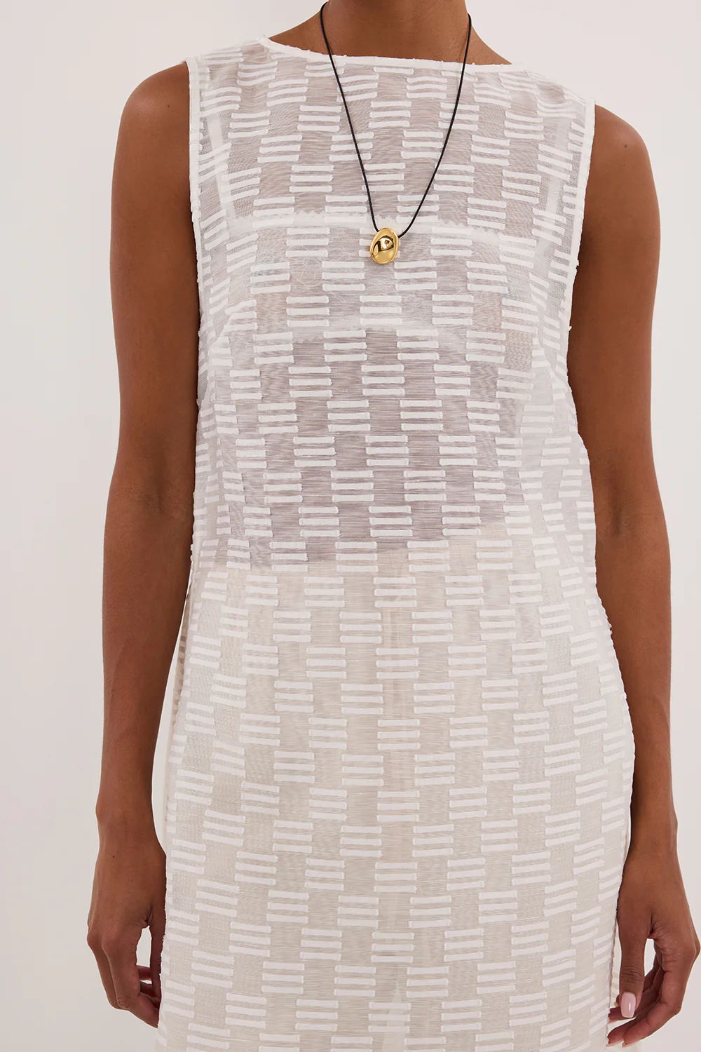 ELBA WHITE SHEER TUNIC TOP - Gamepaces