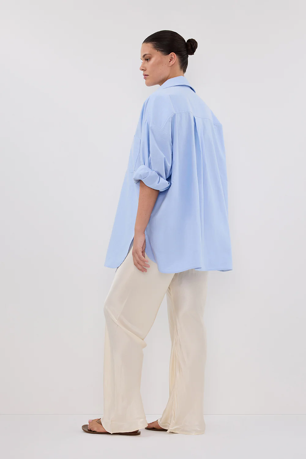 RHEA BLUE OVERSIZED COTTON SHIRT - Gamepaces