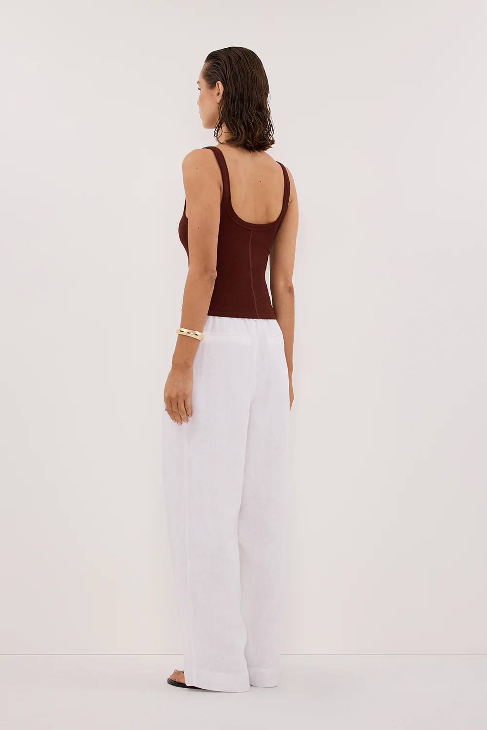 PHOEBE CINNAMON SCOOP NECK TANK TOP - Gamepaces