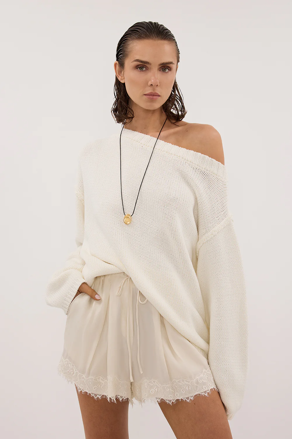 ANDREA SANDSTONE CUPRO LACE SHORT - Gamepaces