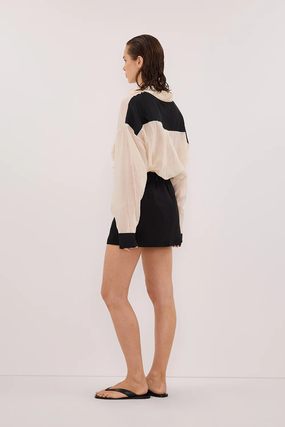 EVIE BLACK LINEN SKORT - Gamepaces