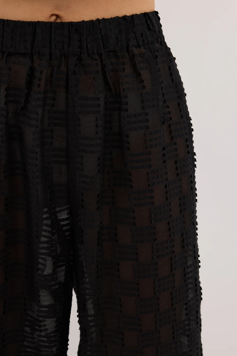 ELBA BLACK SHEER CHECK PANTS - Gamepaces