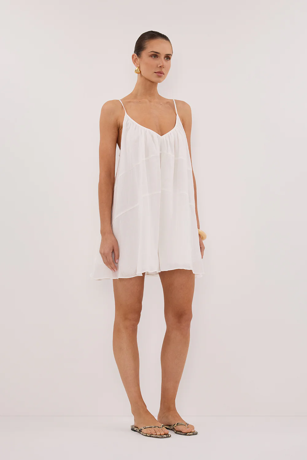 KAHN WHITE RAMIE MINI DRESS - Gamepaces